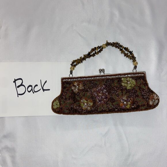 Vintage Handled Purse Handbag Victorian Style Genuine Black Onyx Carnelian - Picture 3 of 15